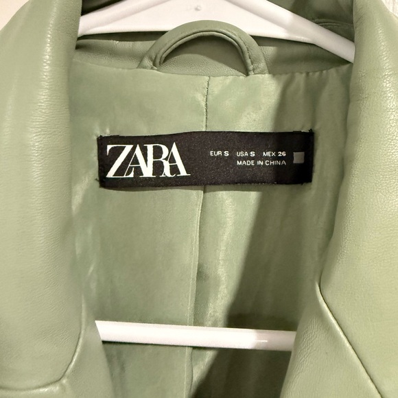 Zara Sage Green Double-Breasted Blazer - Picture 3 of 4